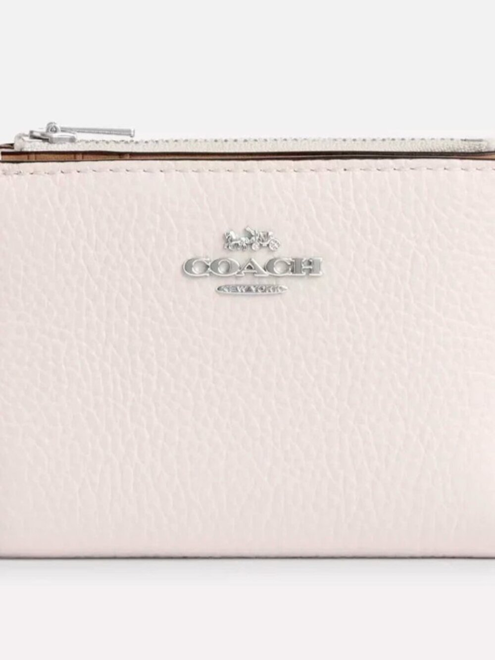 S Coach Bifold Leather Wallet Chalk/SV CM315